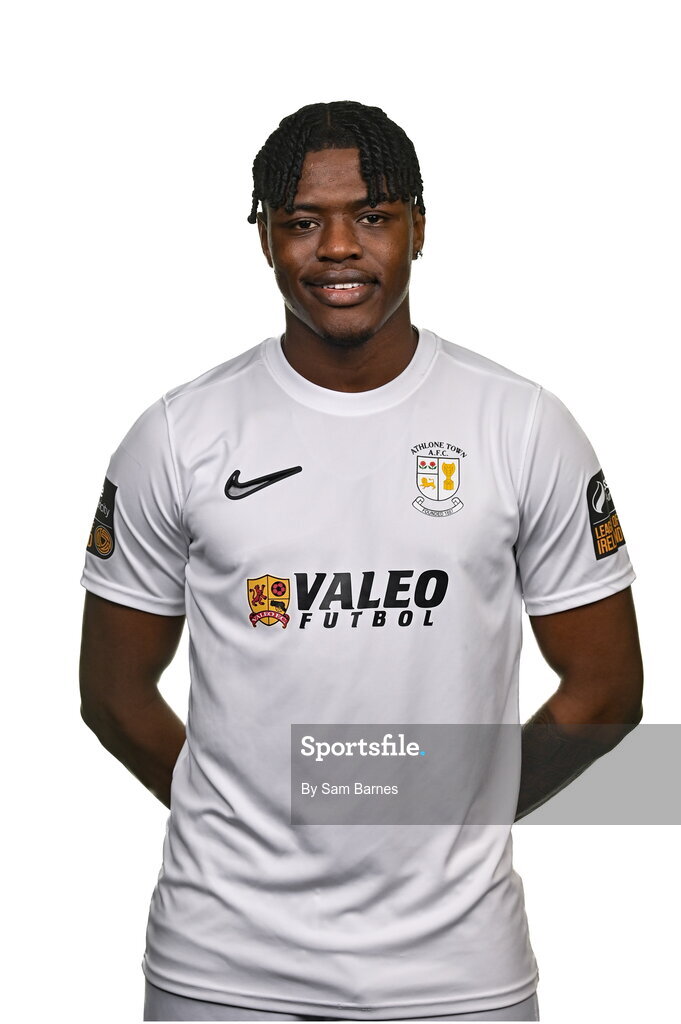 14 February 2024; Jamal Ibrahim poses for a portrait during a Athlone Town FC squad portraits session at Athlone Town Stadium in Athlone, Westmeath. Photo by Sam Barnes/Sportsfile
