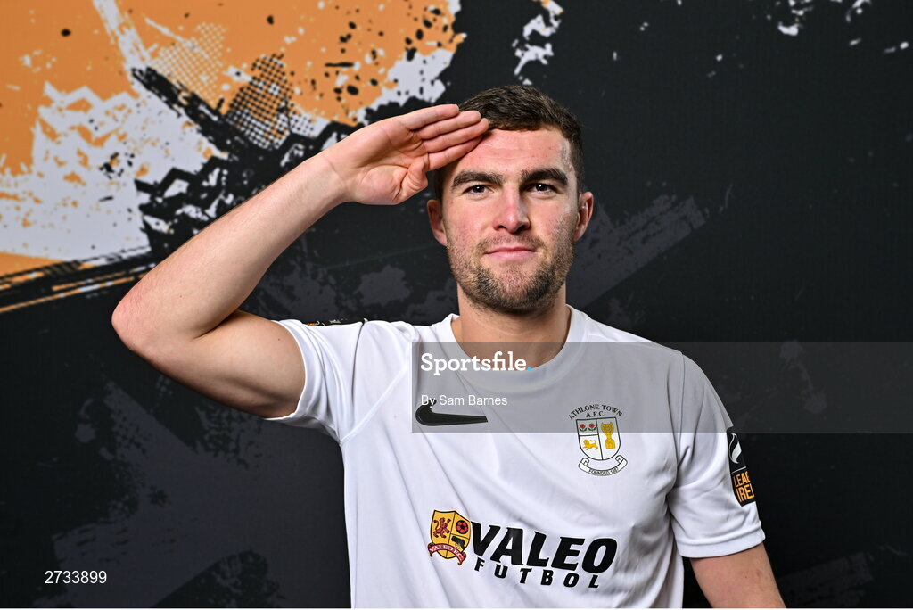 14 February 2024; Jarlath Jones poses for a portrait during a Athlone Town FC squad portraits session at Athlone Town Stadium in Athlone, Westmeath. Photo by Sam Barnes/Sportsfile