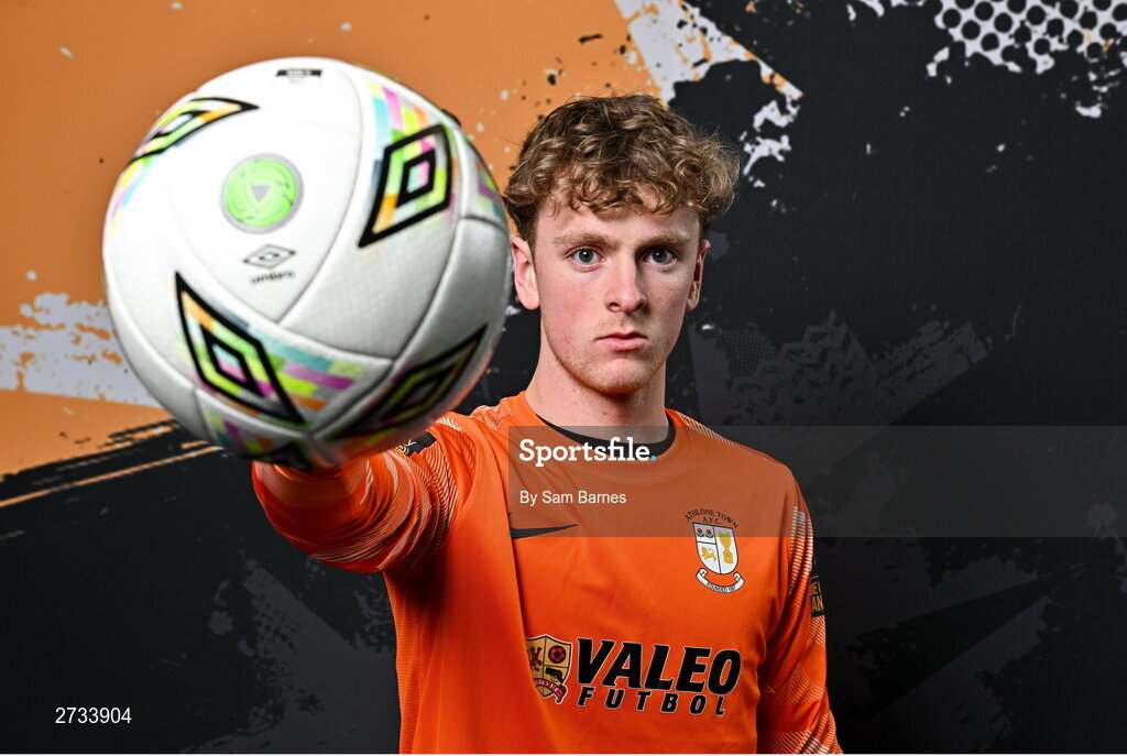 14 February 2024; Andrew Stuart Trainor poses for a portrait during a Athlone Town FC squad portraits session at Athlone Town Stadium in Athlone, Westmeath. Photo by Sam Barnes/Sportsfile