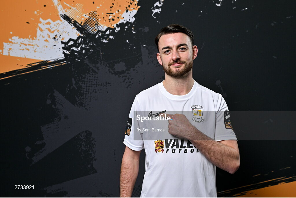 14 February 2024; Daniel McKenna poses for a portrait during a Athlone Town FC squad portraits session at Athlone Town Stadium in Athlone, Westmeath. Photo by Sam Barnes/Sportsfile