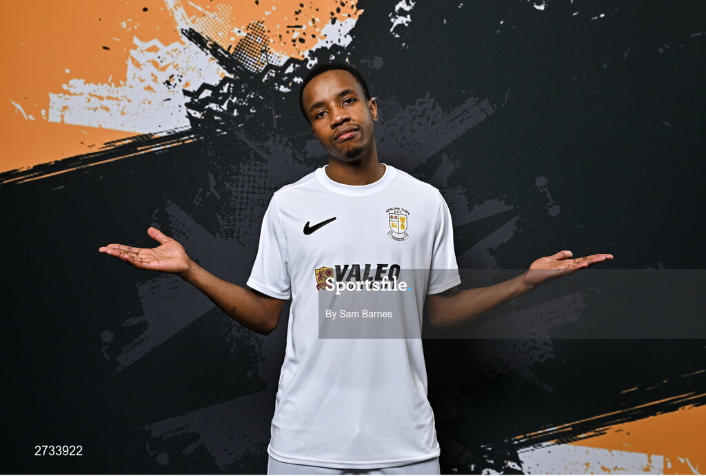 14 February 2024; Renei Batlokwa poses for a portrait during a Athlone Town FC squad portraits session at Athlone Town Stadium in Athlone, Westmeath. Photo by Sam Barnes/Sportsfile