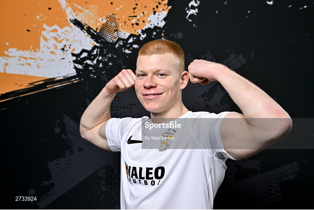 14 February 2024; Aaron Connolly poses for a portrait during a Athlone Town FC squad portraits session at Athlone Town Stadium in Athlone, Westmeath. Photo by Sam Barnes/Sportsfile