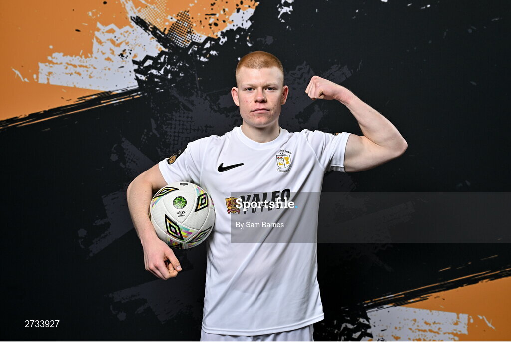 14 February 2024; Aaron Connolly poses for a portrait during a Athlone Town FC squad portraits session at Athlone Town Stadium in Athlone, Westmeath. Photo by Sam Barnes/Sportsfile