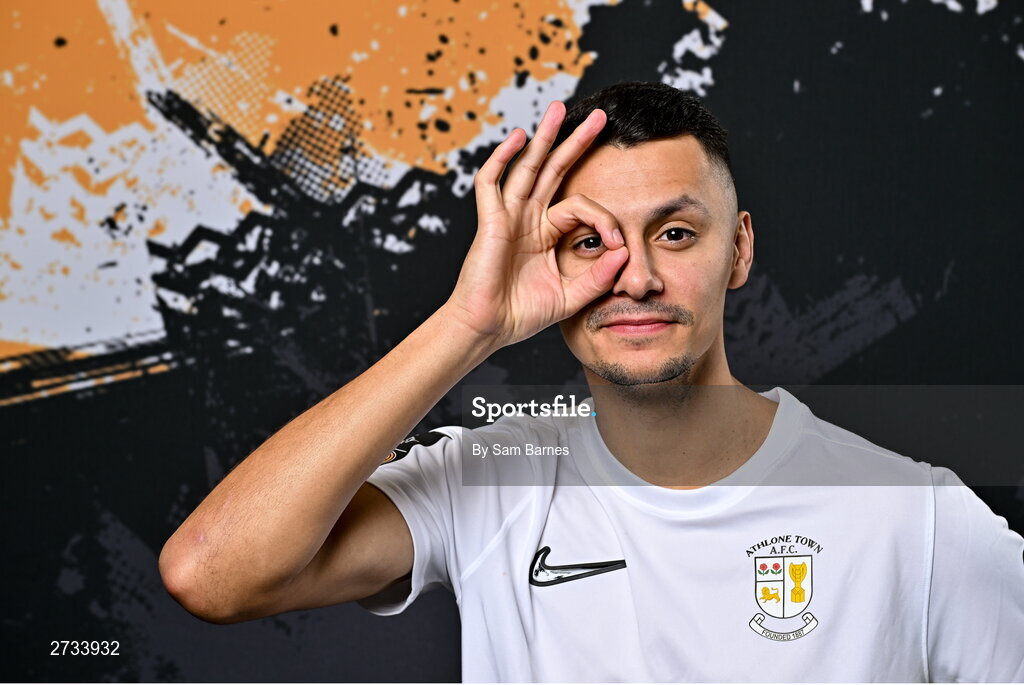 14 February 2024; Dean Ebbe poses for a portrait during a Athlone Town FC squad portraits session at Athlone Town Stadium in Athlone, Westmeath. Photo by Sam Barnes/Sportsfile