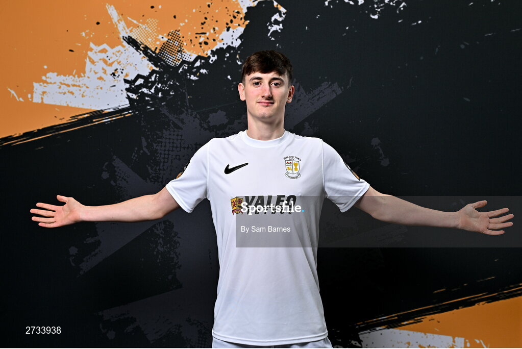 14 February 2024; Oisin Duffy poses for a portrait during a Athlone Town FC squad portraits session at Athlone Town Stadium in Athlone, Westmeath. Photo by Sam Barnes/Sportsfile