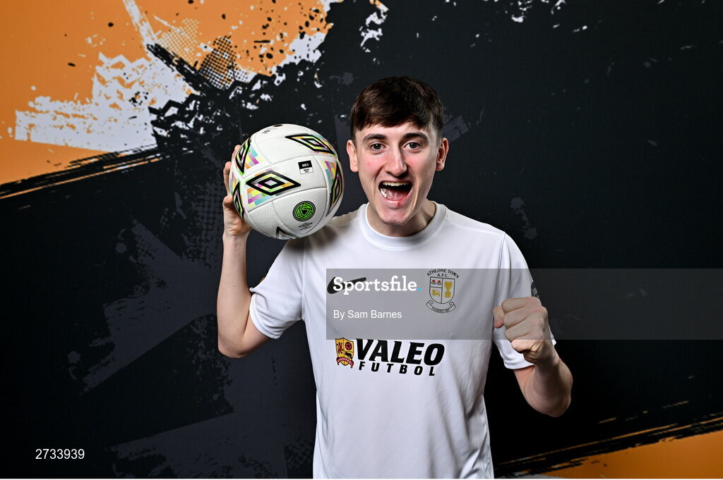 14 February 2024; Oisin Duffy poses for a portrait during a Athlone Town FC squad portraits session at Athlone Town Stadium in Athlone, Westmeath. Photo by Sam Barnes/Sportsfile