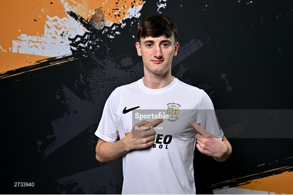 14 February 2024; Oisin Duffy poses for a portrait during a Athlone Town FC squad portraits session at Athlone Town Stadium in Athlone, Westmeath. Photo by Sam Barnes/Sportsfile
