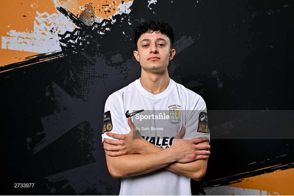 14 February 2024; Gabriel Padilla poses for a portrait during a Athlone Town FC squad portraits session at Athlone Town Stadium in Athlone, Westmeath. Photo by Sam Barnes/Sportsfile