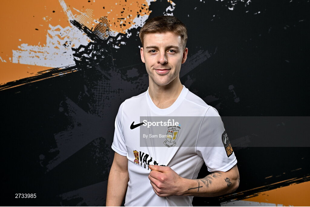 14 February 2024; Dylan Hand poses for a portrait during a Athlone Town FC squad portraits session at Athlone Town Stadium in Athlone, Westmeath. Photo by Sam Barnes/Sportsfile
