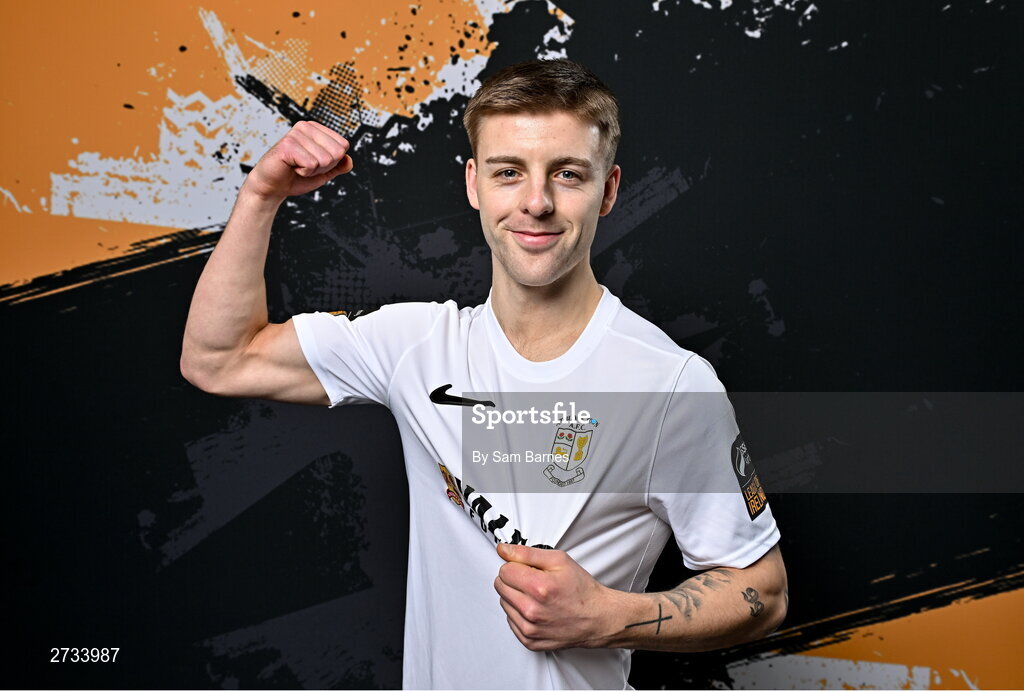 14 February 2024; Dylan Hand poses for a portrait during a Athlone Town FC squad portraits session at Athlone Town Stadium in Athlone, Westmeath. Photo by Sam Barnes/Sportsfile