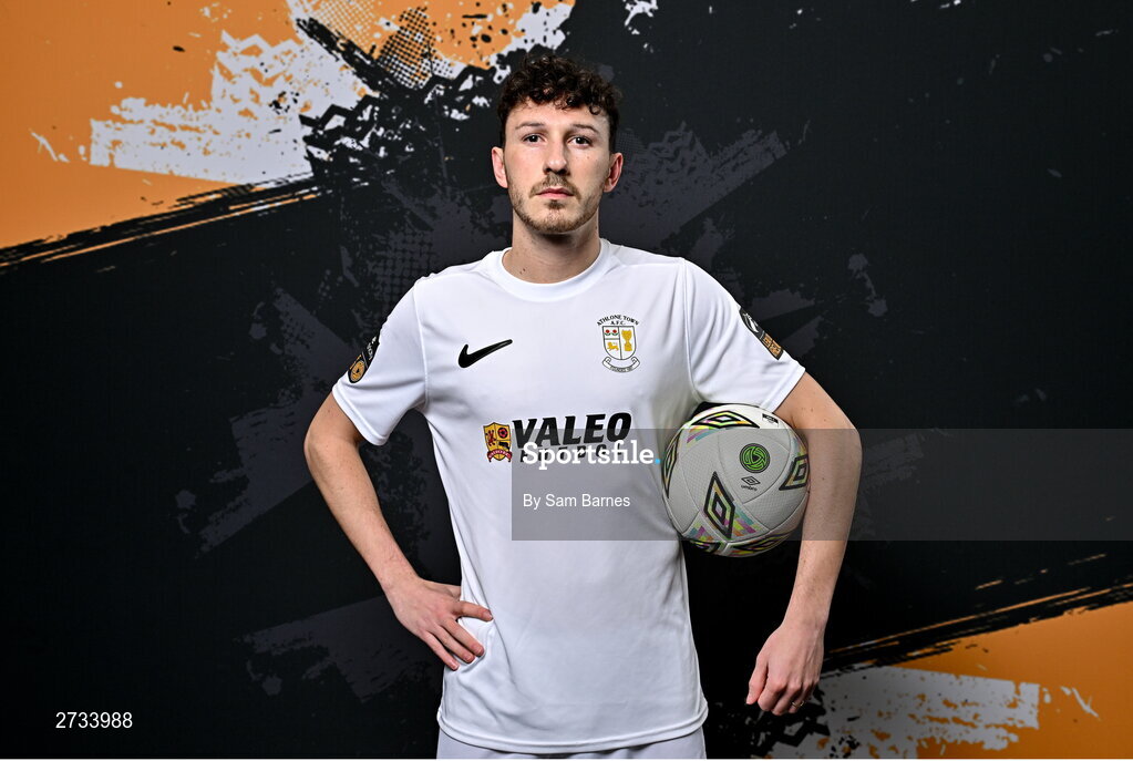 14 February 2024; Brian Torre poses for a portrait during a Athlone Town FC squad portraits session at Athlone Town Stadium in Athlone, Westmeath. Photo by Sam Barnes/Sportsfile