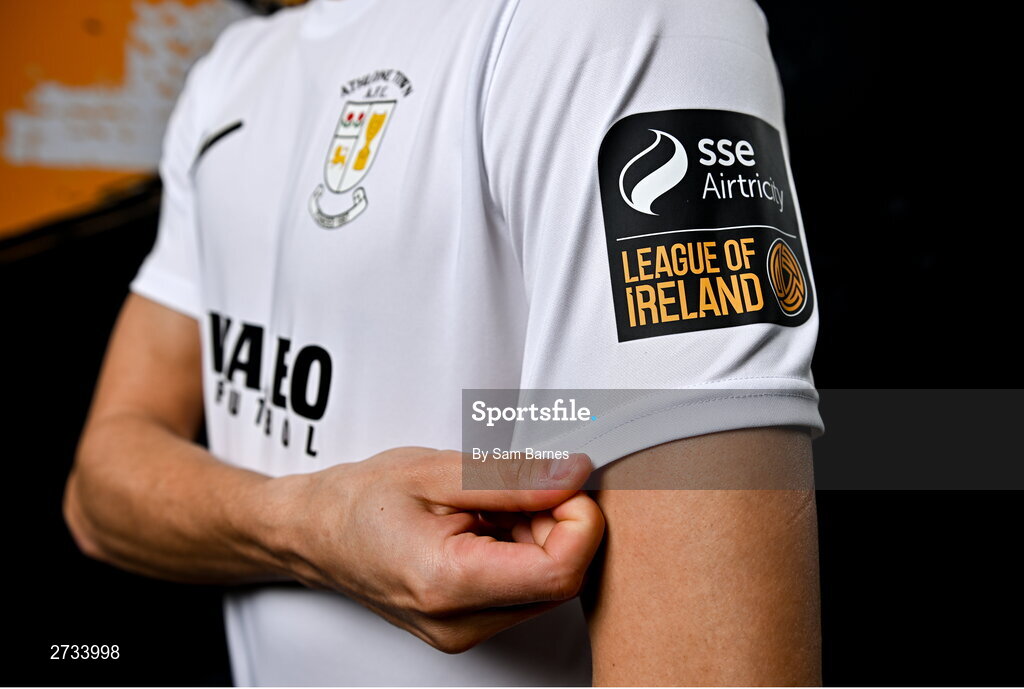 14 February 2024; A detailed view of the Athlone Town FC jersey during a Athlone Town FC squad portraits session at Athlone Town Stadium in Athlone, Westmeath. Photo by Sam Barnes/Sportsfile