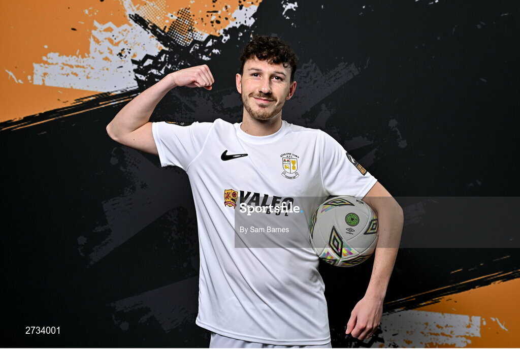 14 February 2024; Brian Torre poses for a portrait during a Athlone Town FC squad portraits session at Athlone Town Stadium in Athlone, Westmeath. Photo by Sam Barnes/Sportsfile