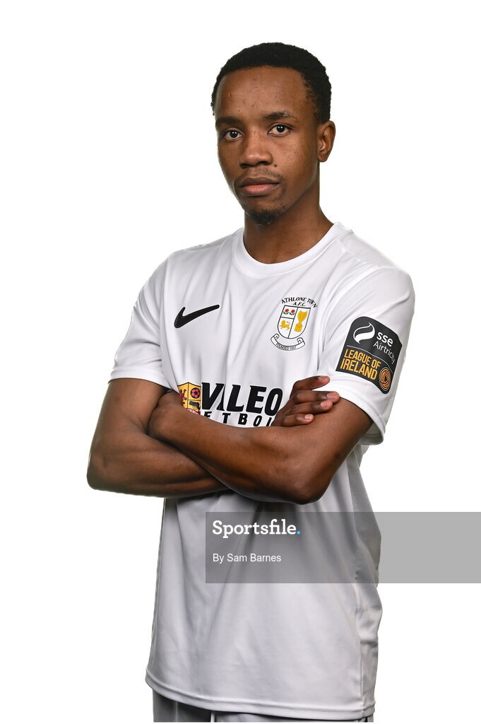 14 February 2024; Renei Batlokwa poses for a portrait during a Athlone Town FC squad portraits session at Athlone Town Stadium in Athlone, Westmeath. Photo by Sam Barnes/Sportsfile