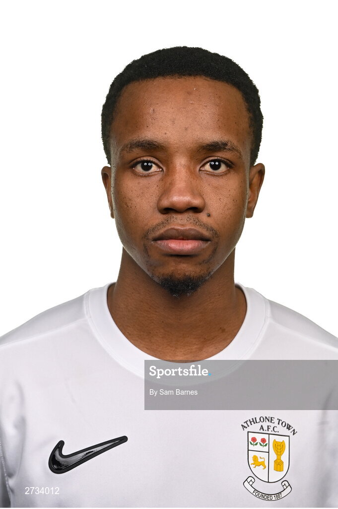 14 February 2024; Renei Batlokwa poses for a portrait during a Athlone Town FC squad portraits session at Athlone Town Stadium in Athlone, Westmeath. Photo by Sam Barnes/Sportsfile
