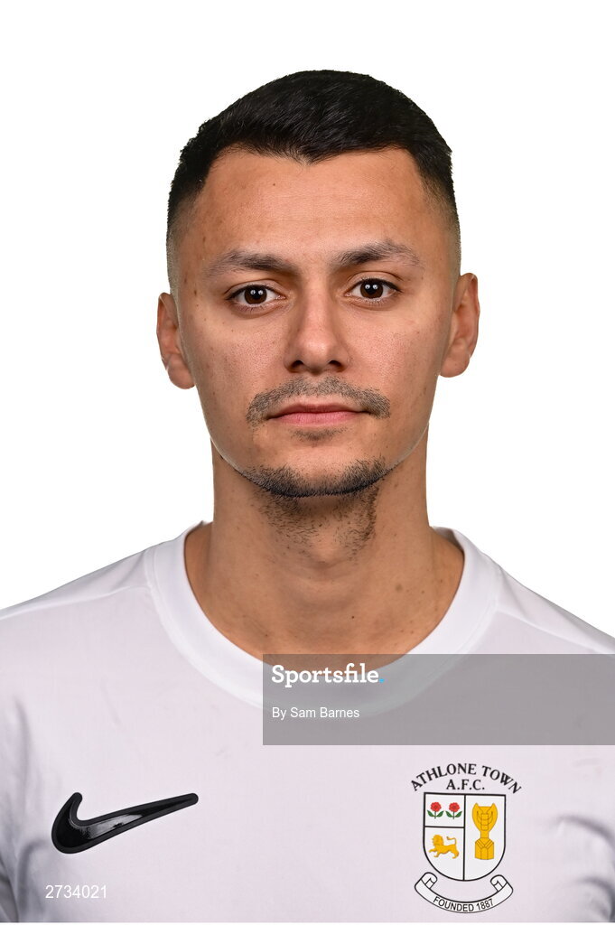 14 February 2024; Dean Ebbe poses for a portrait during a Athlone Town FC squad portraits session at Athlone Town Stadium in Athlone, Westmeath. Photo by Sam Barnes/Sportsfile