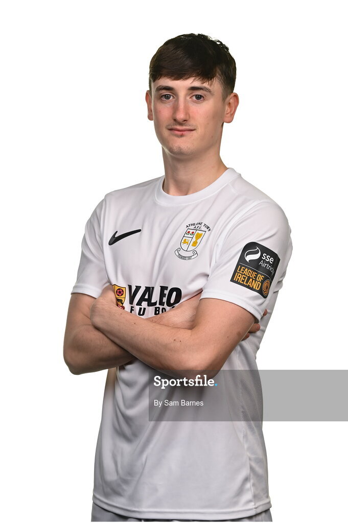 14 February 2024; Oisin Duffy poses for a portrait during a Athlone Town FC squad portraits session at Athlone Town Stadium in Athlone, Westmeath. Photo by Sam Barnes/Sportsfile