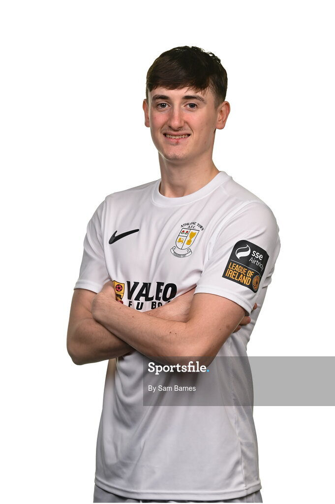 14 February 2024; Oisin Duffy poses for a portrait during a Athlone Town FC squad portraits session at Athlone Town Stadium in Athlone, Westmeath. Photo by Sam Barnes/Sportsfile