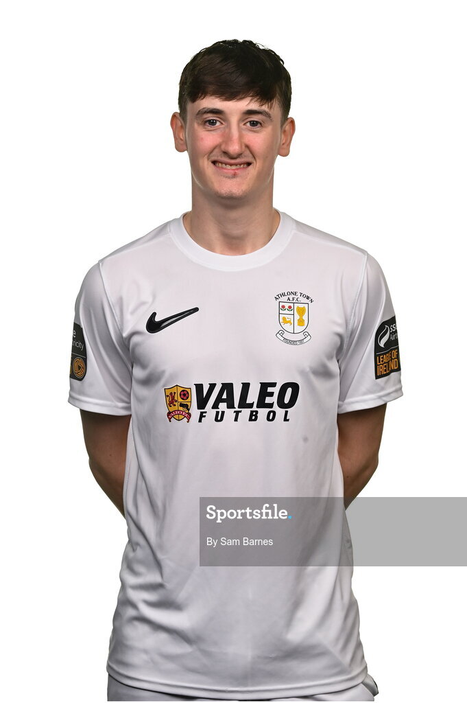 14 February 2024; Oisin Duffy poses for a portrait during a Athlone Town FC squad portraits session at Athlone Town Stadium in Athlone, Westmeath. Photo by Sam Barnes/Sportsfile