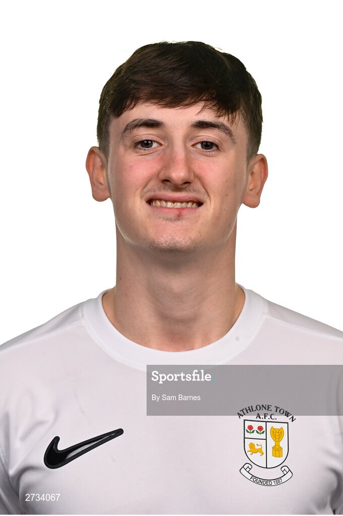 14 February 2024; Oisin Duffy poses for a portrait during a Athlone Town FC squad portraits session at Athlone Town Stadium in Athlone, Westmeath. Photo by Sam Barnes/Sportsfile