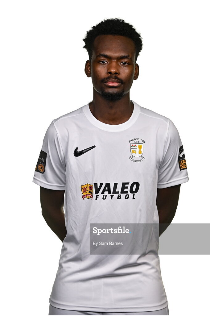 14 February 2024; Abdul Barrie poses for a portrait during a Athlone Town FC squad portraits session at Athlone Town Stadium in Athlone, Westmeath. Photo by Sam Barnes/Sportsfile