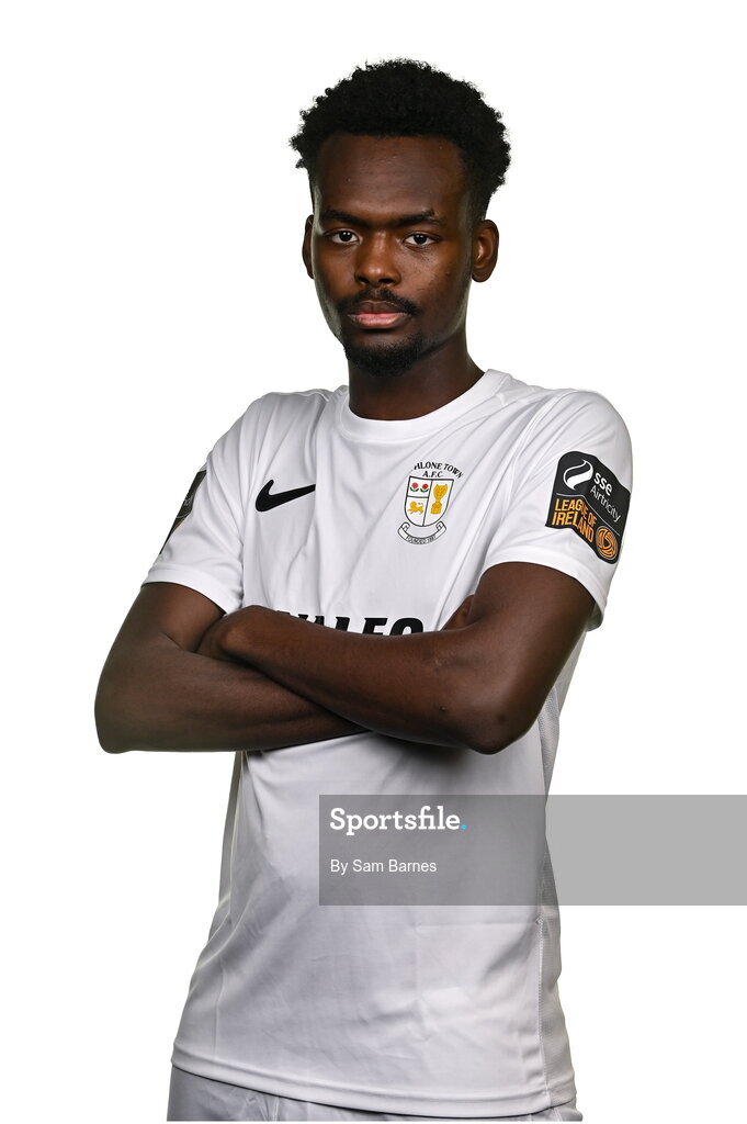 14 February 2024; Abdul Barrie poses for a portrait during a Athlone Town FC squad portraits session at Athlone Town Stadium in Athlone, Westmeath. Photo by Sam Barnes/Sportsfile