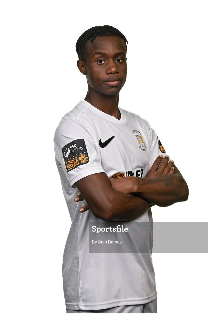 14 February 2024; Carl Mujaguzi poses for a portrait during a Athlone Town FC squad portraits session at Athlone Town Stadium in Athlone, Westmeath. Photo by Sam Barnes/Sportsfile