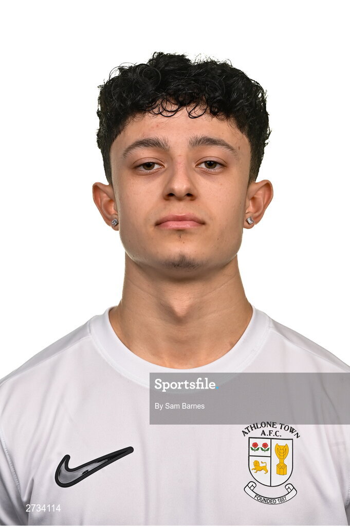 14 February 2024; Gabriel Padilla poses for a portrait during a Athlone Town FC squad portraits session at Athlone Town Stadium in Athlone, Westmeath. Photo by Sam Barnes/Sportsfile