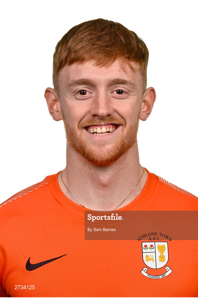 14 February 2024; Enda Minogue poses for a portrait during a Athlone Town FC squad portraits session at Athlone Town Stadium in Athlone, Westmeath. Photo by Sam Barnes/Sportsfile