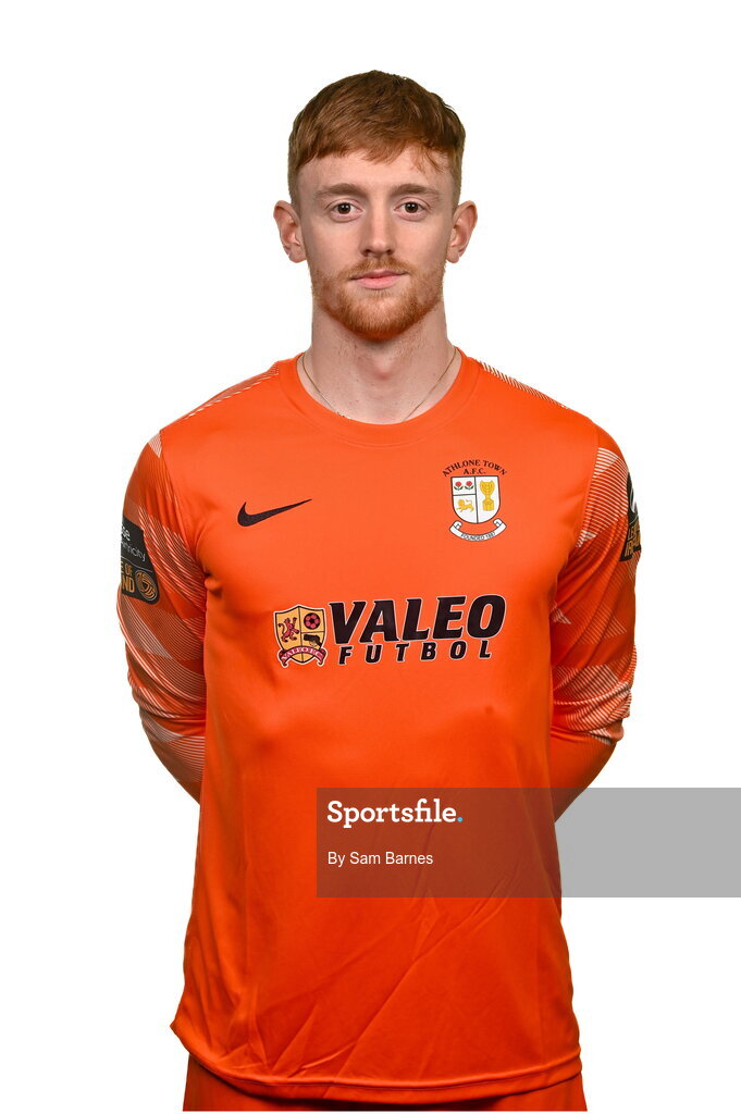14 February 2024; Enda Minogue poses for a portrait during a Athlone Town FC squad portraits session at Athlone Town Stadium in Athlone, Westmeath. Photo by Sam Barnes/Sportsfile