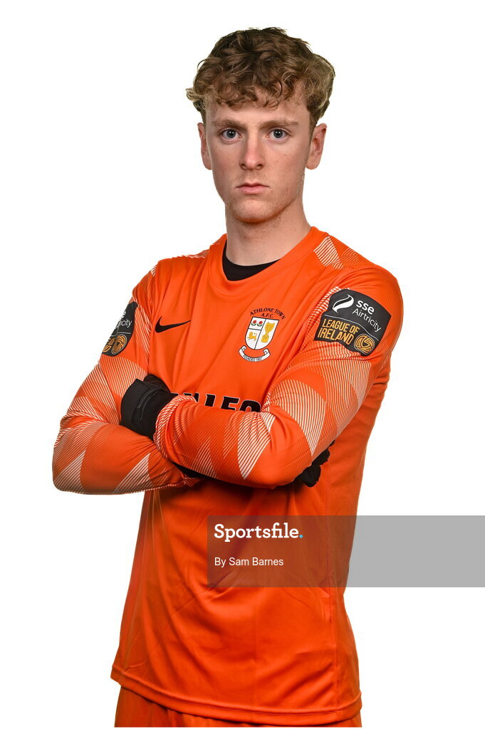 14 February 2024; Andrew Stuart Trainor poses for a portrait during a Athlone Town FC squad portraits session at Athlone Town Stadium in Athlone, Westmeath. Photo by Sam Barnes/Sportsfile