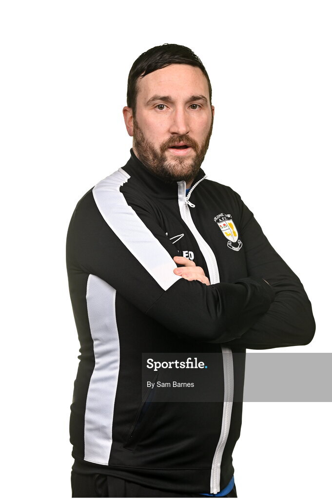 14 February 2024; Athlone Town FC goalkeeper coach Ian Bolger poses for a portrait during a Athlone Town FC squad portraits session at Athlone Town Stadium in Athlone, Westmeath. Photo by Sam Barnes/Sportsfile