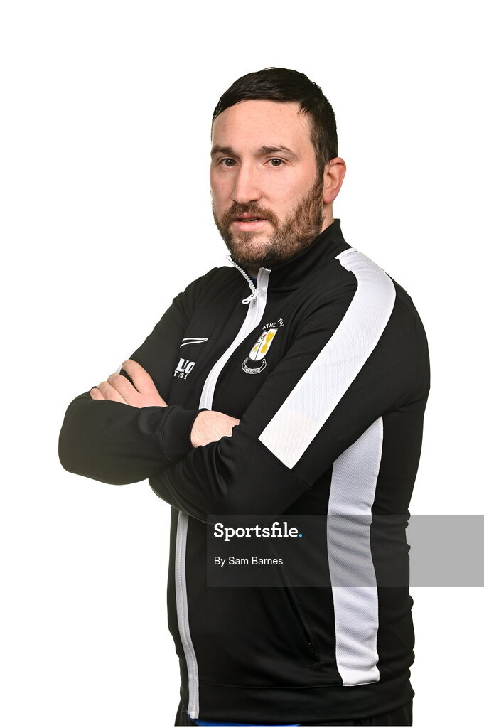 14 February 2024; Athlone Town FC goalkeeper coach Ian Bolger poses for a portrait during a Athlone Town FC squad portraits session at Athlone Town Stadium in Athlone, Westmeath. Photo by Sam Barnes/Sportsfile