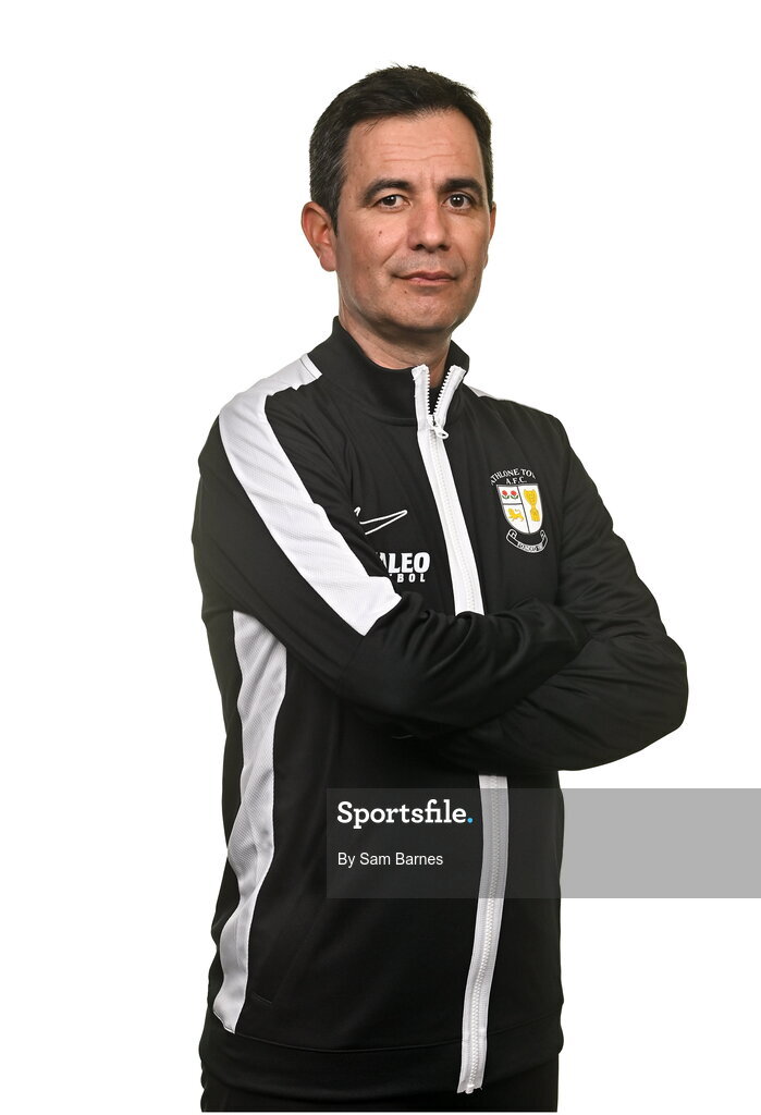 14 February 2024; Athlone Town Manager Dario Castelo poses for a portrait during a Athlone Town FC squad portraits session at Athlone Town Stadium in Athlone, Westmeath. Photo by Sam Barnes/Sportsfile