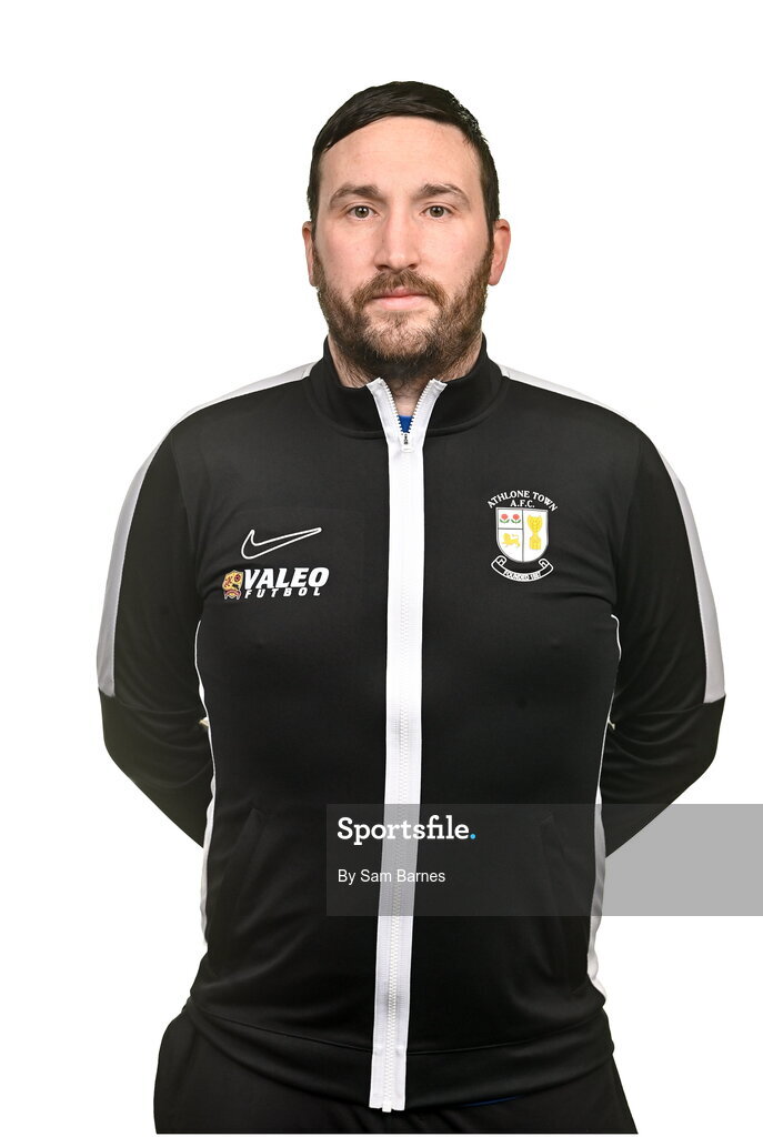 14 February 2024; Athlone Town FC goalkeeper coach Ian Bolger poses for a portrait during a Athlone Town FC squad portraits session at Athlone Town Stadium in Athlone, Westmeath. Photo by Sam Barnes/Sportsfile