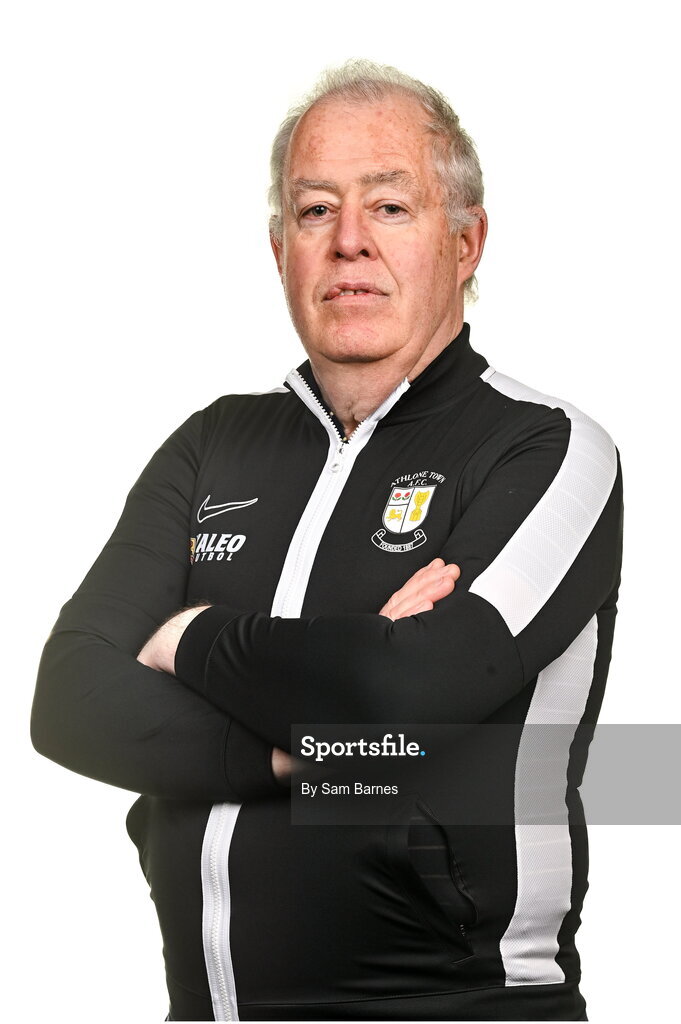 14 February 2024; Athlone Town FC Kit Manager Eamon Cunningham poses for a portrait during a Athlone Town FC squad portraits session at Athlone Town Stadium in Athlone, Westmeath. Photo by Sam Barnes/Sportsfile