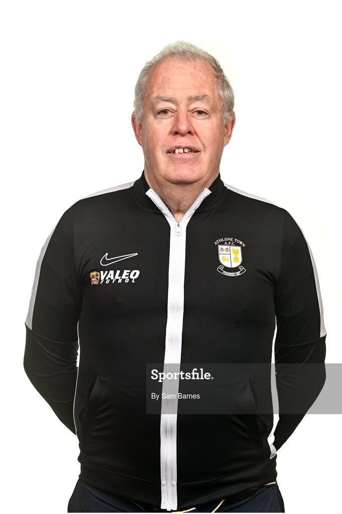 14 February 2024; Athlone Town FC Kit Manager Eamon Cunningham poses for a portrait during a Athlone Town FC squad portraits session at Athlone Town Stadium in Athlone, Westmeath. Photo by Sam Barnes/Sportsfile