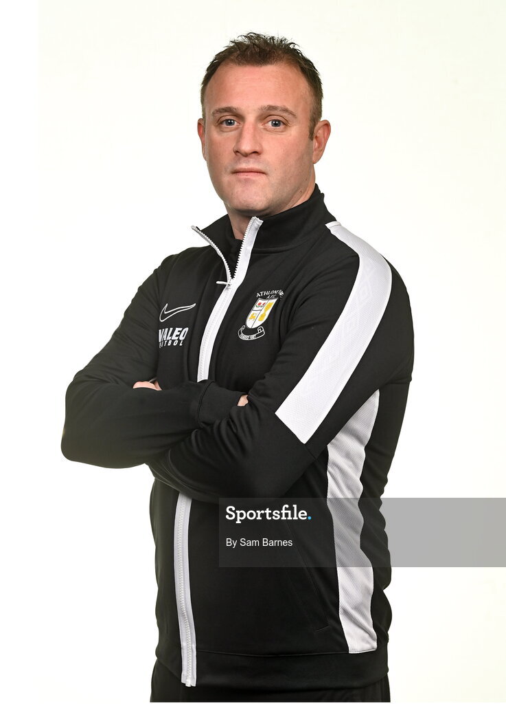 14 February 2024; Athlone Town FC Sports Scientist Emmett Egan poses for a portrait during a Athlone Town FC squad portraits session at Athlone Town Stadium in Athlone, Westmeath. Photo by Sam Barnes/Sportsfile
