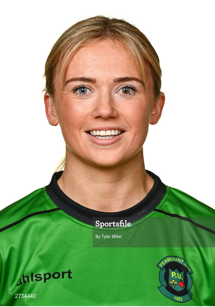 14 February 2024; Erica Burke poses for a portrait during a Peamount United FC squad portraits at PRL Park in Greenogue, Dublin. Photo by Tyler Miller/Sportsfile