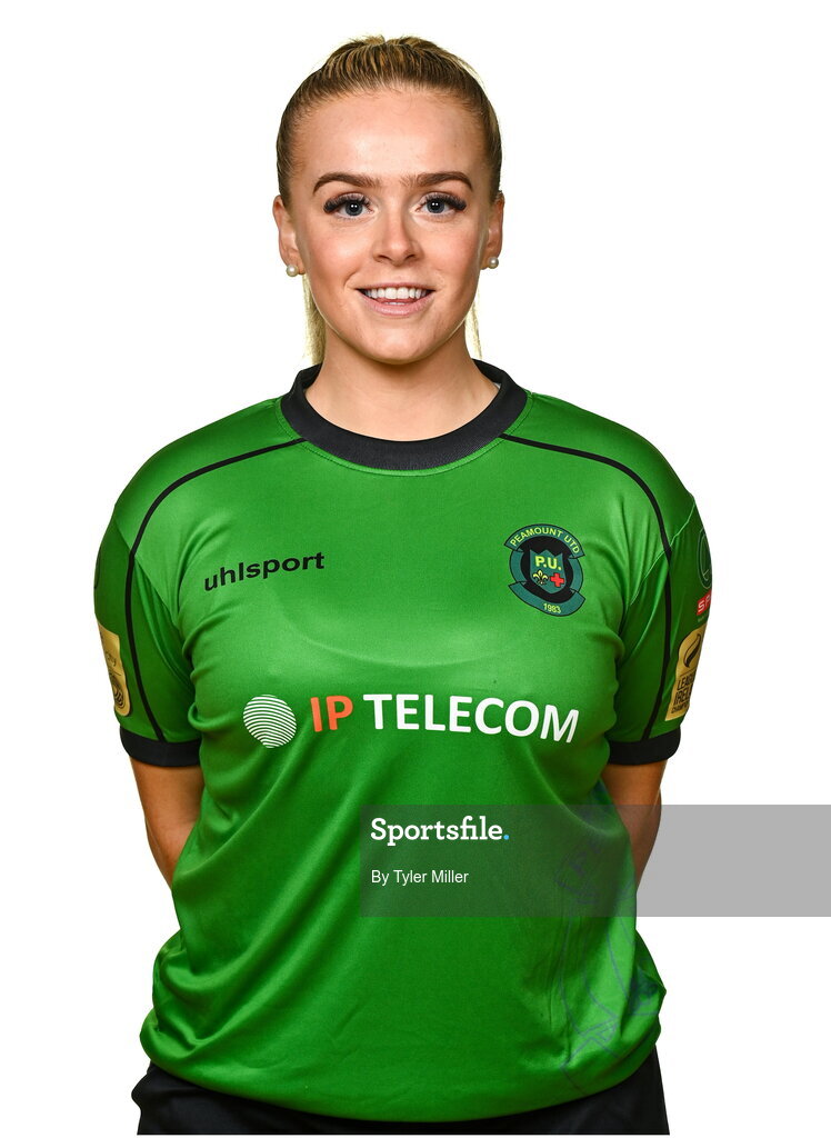 14 February 2024; Ciara Maher poses for a portrait during a Peamount United FC squad portraits at PRL Park in Greenogue, Dublin. Photo by Tyler Miller/Sportsfile