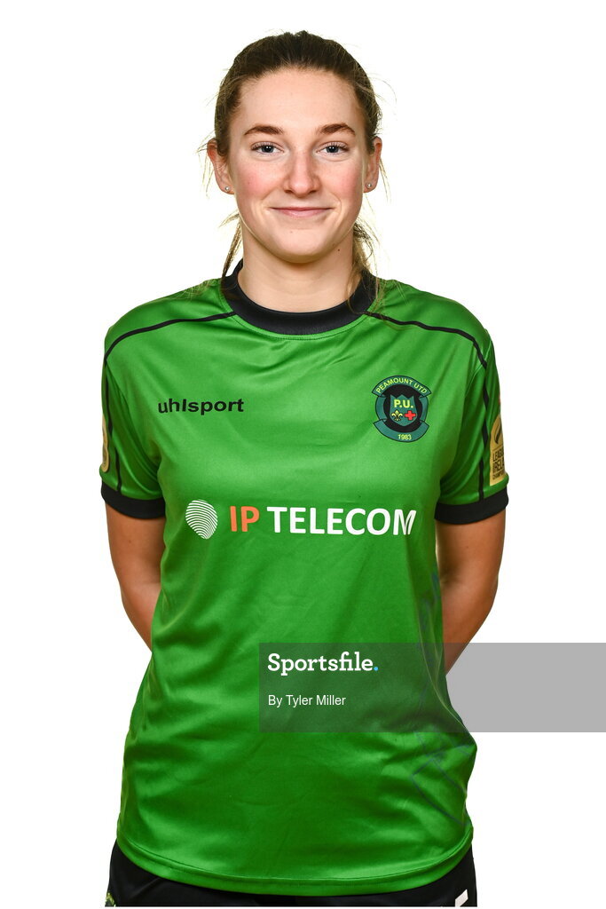 14 February 2024; Ellen Dolan poses for a portrait during a Peamount United FC squad portraits at PRL Park in Greenogue, Dublin. Photo by Tyler Miller/Sportsfile
