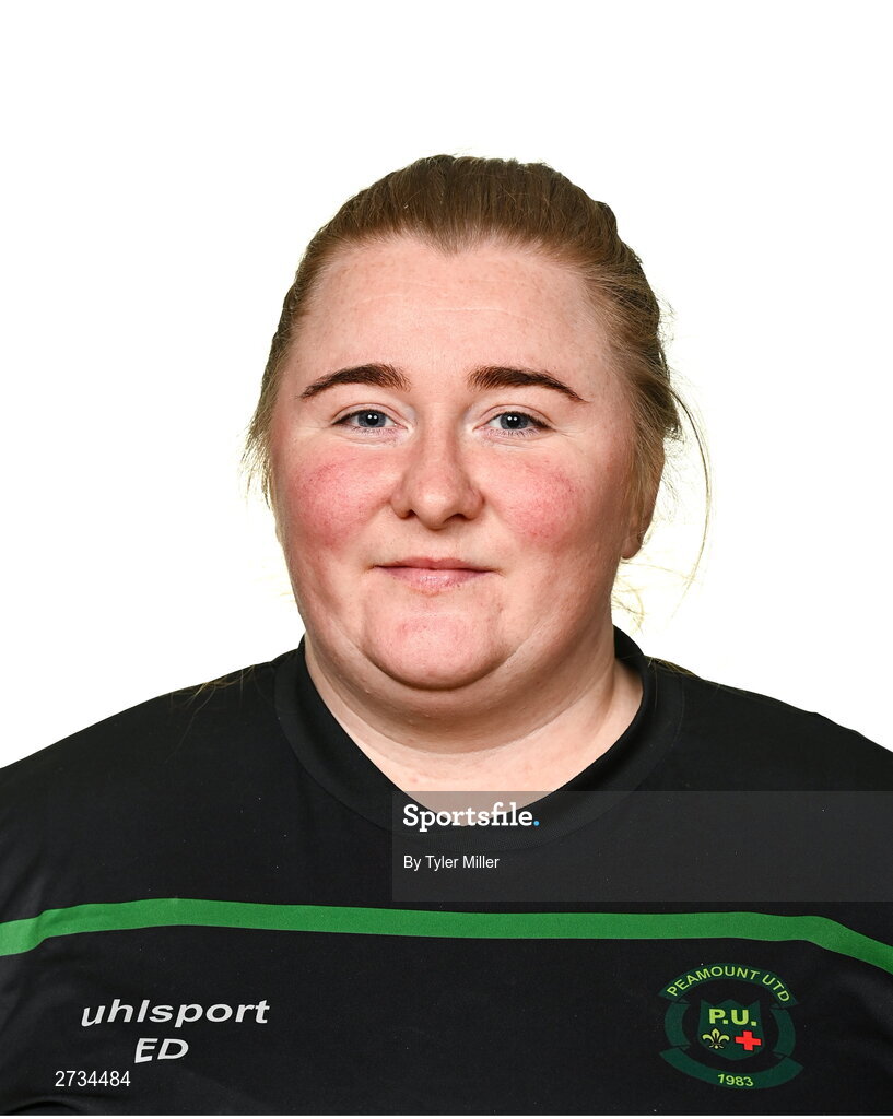 14 February 2024; Assistant manager Emma Donohoe poses for a portrait during a Peamount United FC squad portraits at PRL Park in Greenogue, Dublin. Photo by Tyler Miller/Sportsfile