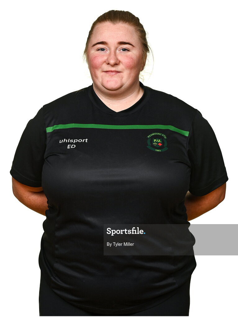 14 February 2024; Assistant manager Emma Donohoe poses for a portrait during a Peamount United FC squad portraits at PRL Park in Greenogue, Dublin. Photo by Tyler Miller/Sportsfile