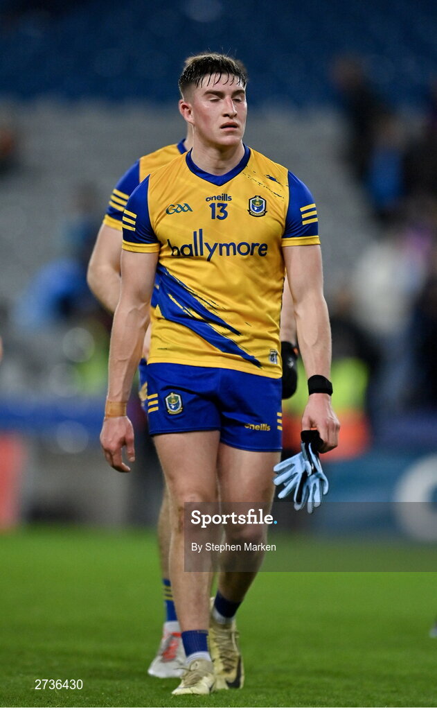 17 February 2024; Dáire Cregg of Roscommon following the Allianz Football League Division 1 match between Dublin and Roscommon at Croke Park in Dublin. Photo by Stephen Marken/Sportsfile