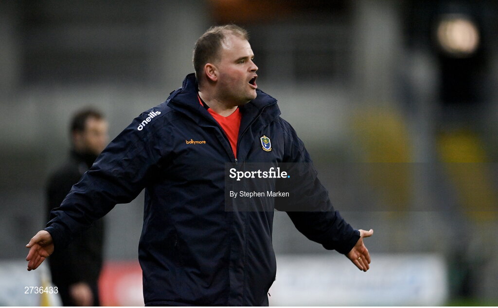 17 February 2024; Roscommon manager Davy Burke during the Allianz Football League Division 1 match between Dublin and Roscommon at Croke Park in Dublin. Photo by Stephen Marken/Sportsfile