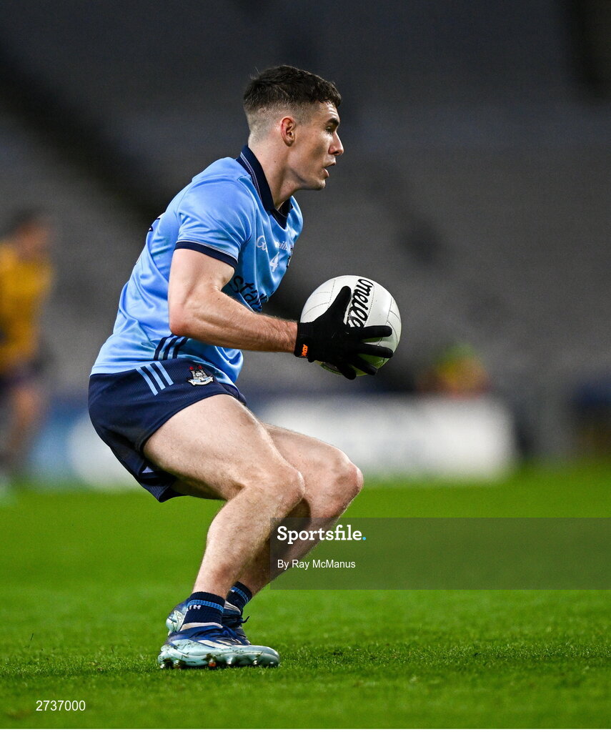 17 February 2024; Lee Gannon of Dublin during the Allianz Football League Division 1 match between Dublin and Roscommon at Croke Park in Dublin. Photo by Ray McManus/Sportsfile