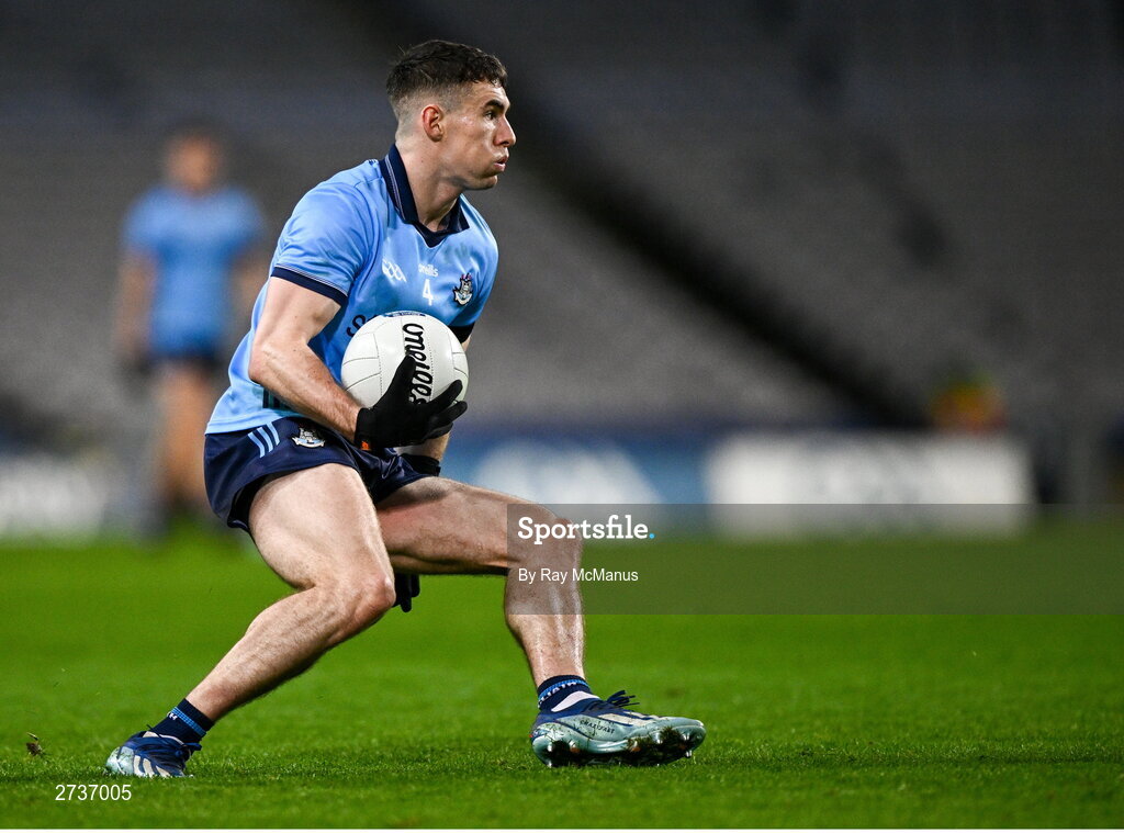 17 February 2024; Lee Gannon of Dublin during the Allianz Football League Division 1 match between Dublin and Roscommon at Croke Park in Dublin. Photo by Ray McManus/Sportsfile
