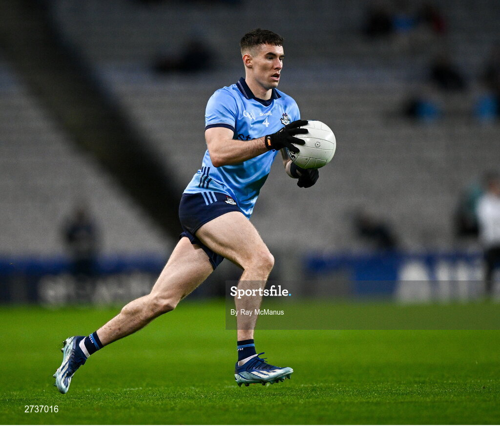 17 February 2024; Lee Gannon of Dublin during the Allianz Football League Division 1 match between Dublin and Roscommon at Croke Park in Dublin. Photo by Ray McManus/Sportsfile