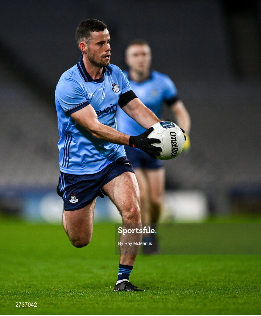 17 February 2024; Ross McGarry of Dublin during the Allianz Football League Division 1 match between Dublin and Roscommon at Croke Park in Dublin. Photo by Ray McManus/Sportsfile