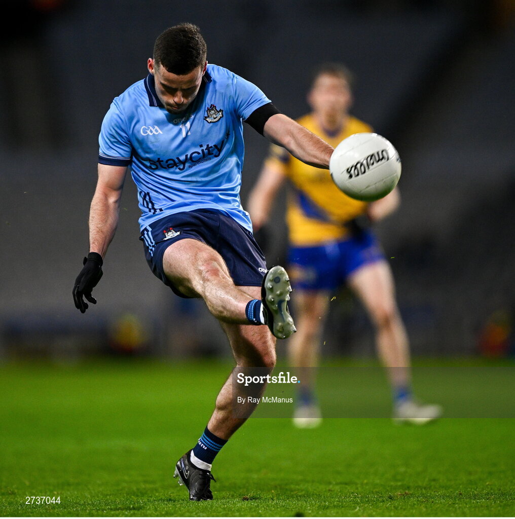 17 February 2024; Ross McGarry of Dublin during the Allianz Football League Division 1 match between Dublin and Roscommon at Croke Park in Dublin. Photo by Ray McManus/Sportsfile